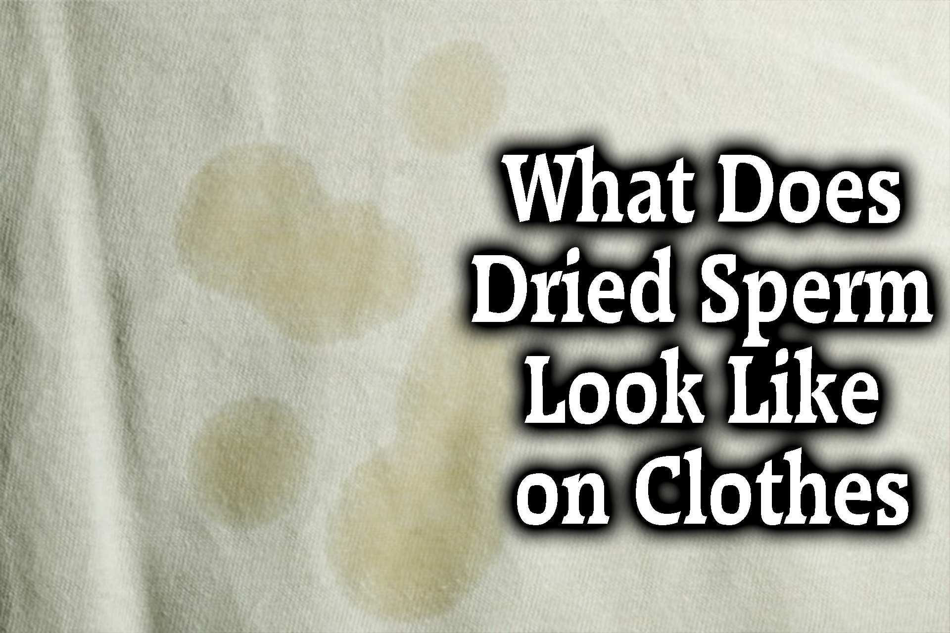 What Does Dried Sperm Look Like On Clothes Sheets Skin Removing Etc