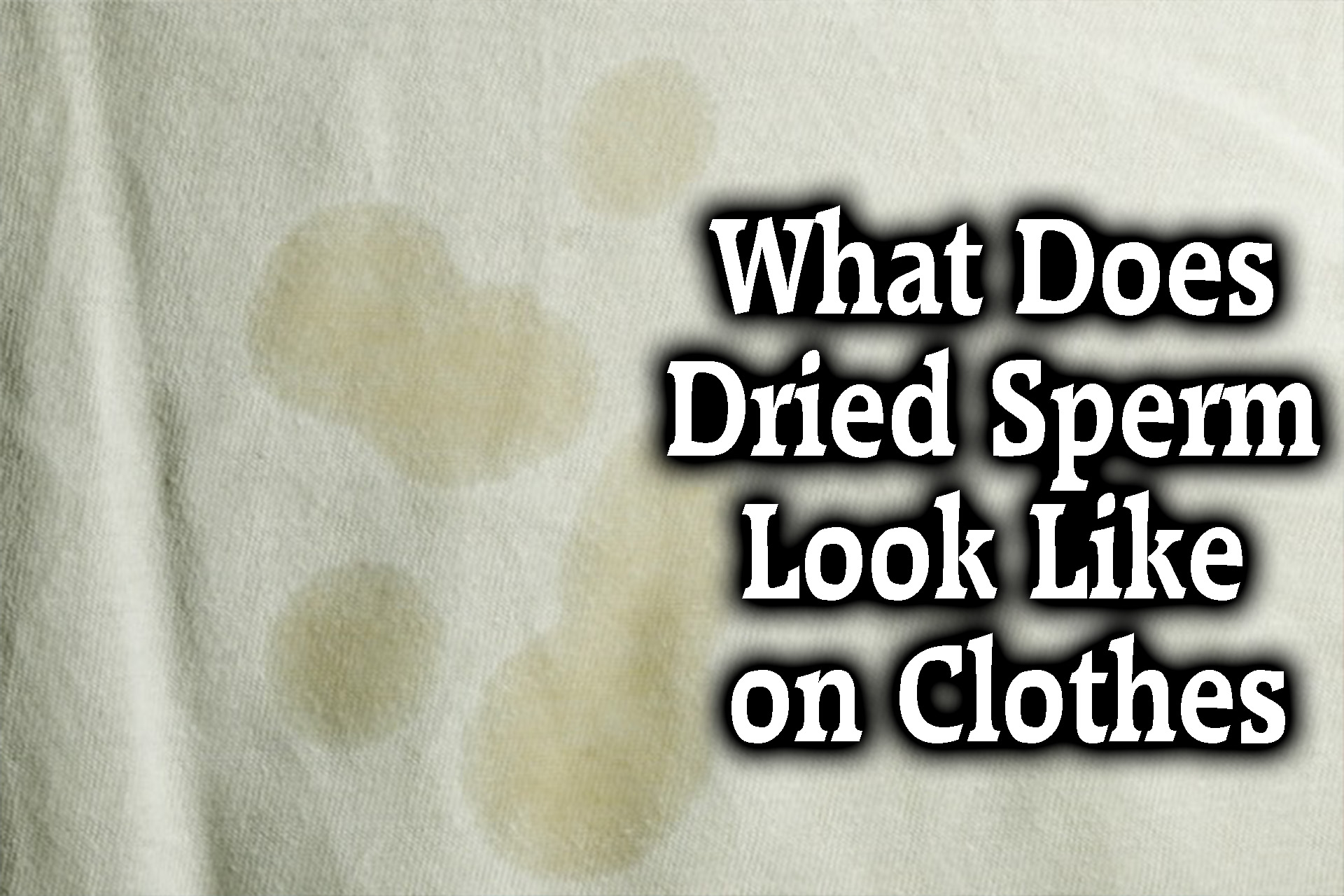 What Does Dried Sperm Look Like On Clothes Sheets Skin Removing Etc 