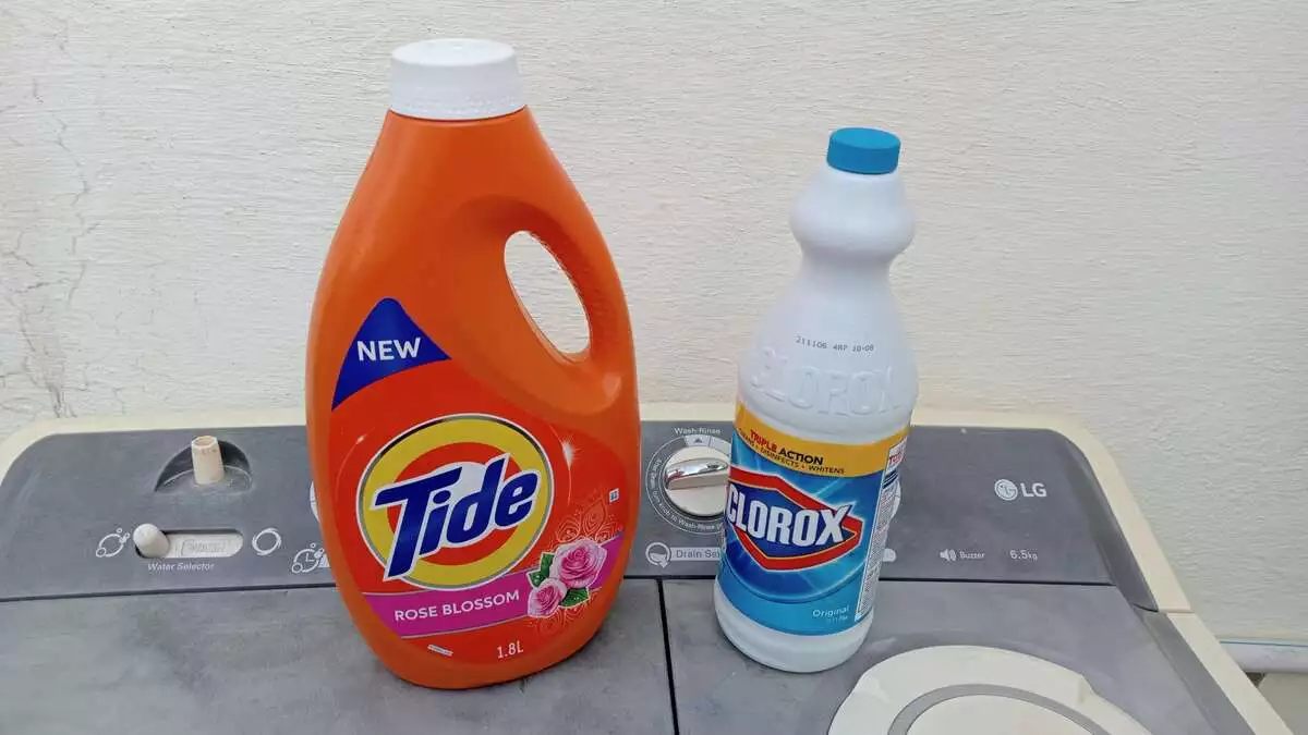 laundry detergent and bleach